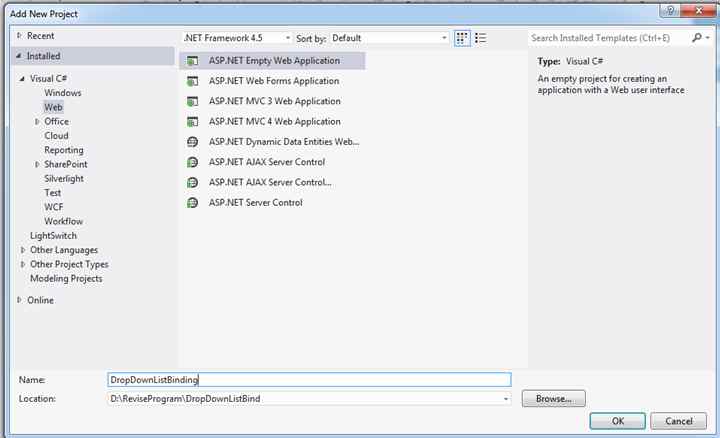 ASP .NET Empty Web Application